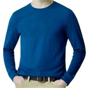J Crew Crew Neck Washed Long Sleeve Tee in Blue Men’s M